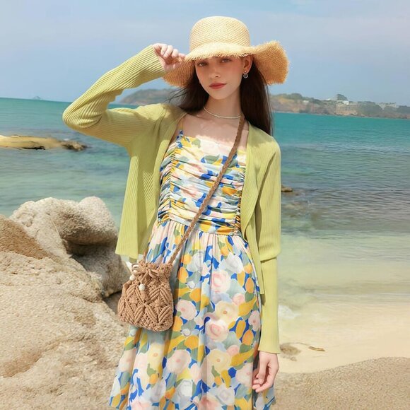 Summer Straw Crossbody Bag Crochet Woven Purse for Women Small Capacity - Picture 8 of 9